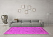 Machine Washable Oriental Pink Traditional Rug in a Living Room, wshurb1338pnk