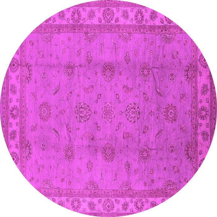 Round Oriental Pink Traditional Rug, urb1338pnk