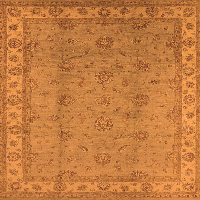 Square Machine Washable Oriental Orange Traditional Area Rugs, wshurb1338org