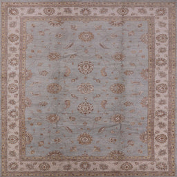 Square Mid-Century Modern Rose Purple Oriental Rug, urb1338