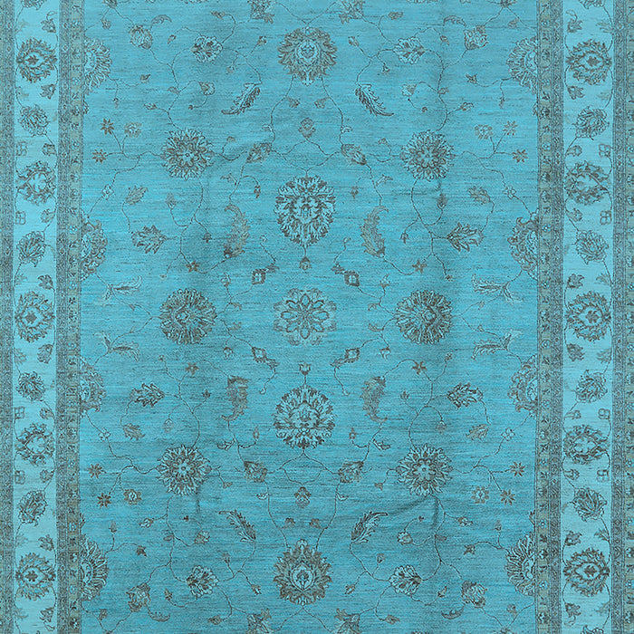 Machine Washable Oriental Light Blue Traditional Rug, wshurb1338lblu