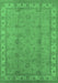 Machine Washable Oriental Emerald Green Traditional Area Rugs, wshurb1338emgrn