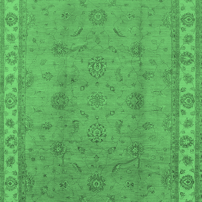 Machine Washable Oriental Emerald Green Traditional Area Rugs, wshurb1338emgrn