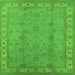 Square Oriental Green Traditional Rug, urb1338grn