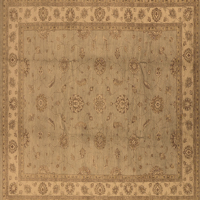 Square Oriental Brown Traditional Rug, urb1338brn