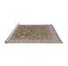 Sideview of Machine Washable Industrial Modern Light French Beige Brown Rug, wshurb1339