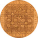 Round Oriental Orange Traditional Rug, urb1339org