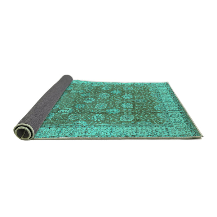 Sideview of Oriental Turquoise Traditional Rug, urb1339turq