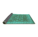 Sideview of Oriental Turquoise Traditional Rug, urb1339turq