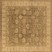 Square Oriental Brown Traditional Rug, urb1339brn