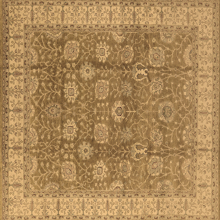 Square Machine Washable Oriental Brown Traditional Rug, wshurb1339brn