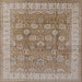 Square Machine Washable Industrial Modern Light French Beige Brown Rug, wshurb1339