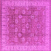 Square Oriental Pink Traditional Rug, urb1339pnk