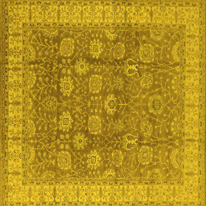 Square Oriental Yellow Traditional Rug, urb1339yw