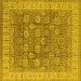 Square Oriental Yellow Traditional Rug, urb1339yw