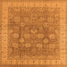 Square Machine Washable Oriental Orange Traditional Area Rugs, wshurb1339org