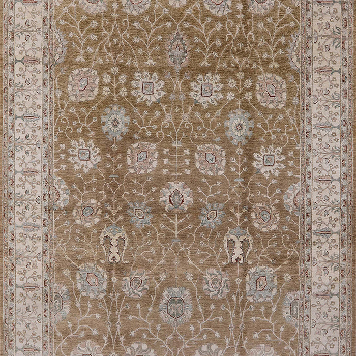 Mid-Century Modern Light French Beige Brown Oriental Rug, urb1339