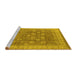 Sideview of Machine Washable Oriental Yellow Traditional Rug, wshurb1339yw