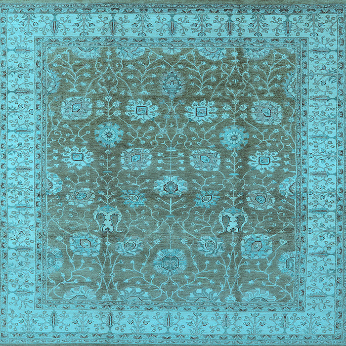 Square Oriental Light Blue Traditional Rug, urb1339lblu