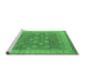 Sideview of Machine Washable Oriental Emerald Green Traditional Area Rugs, wshurb1339emgrn