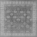 Square Machine Washable Oriental Gray Traditional Rug, wshurb1339gry