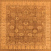 Square Oriental Orange Traditional Rug, urb1339org