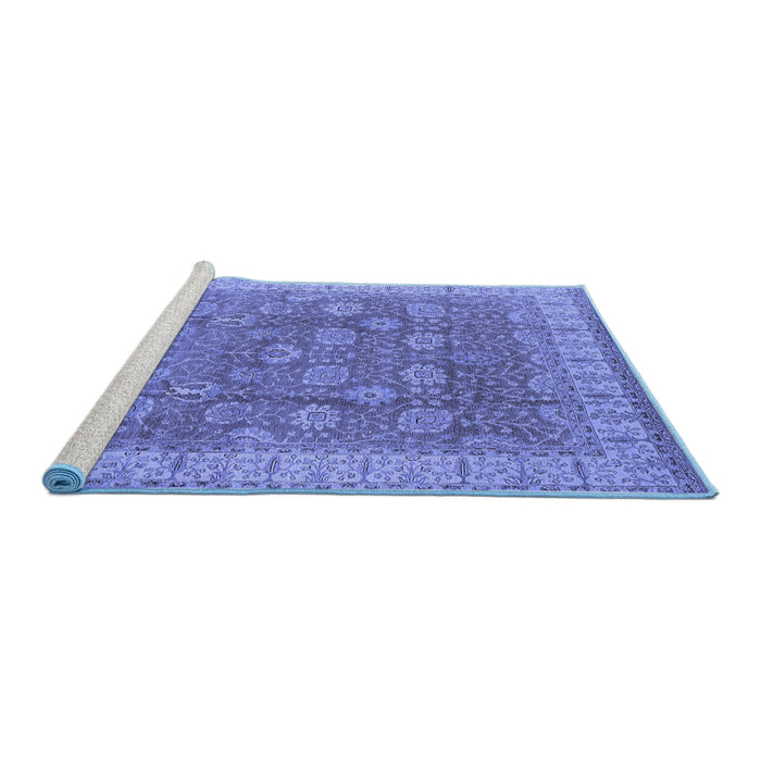 Sideview of Machine Washable Oriental Blue Traditional Rug, wshurb1339blu