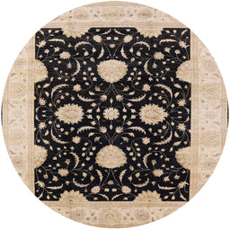 Round Mid-Century Modern Pastel Orange Oriental Rug, urb1340