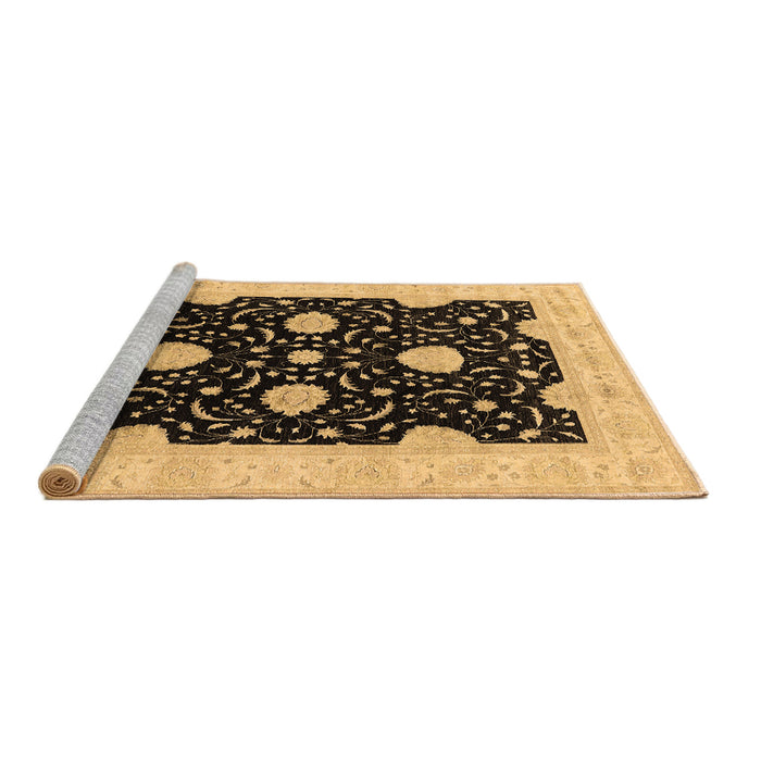 Sideview of Machine Washable Oriental Brown Traditional Rug, wshurb1340brn