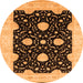 Round Oriental Orange Traditional Rug, urb1340org