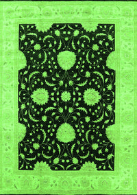 Oriental Green Traditional Rug, urb1340grn