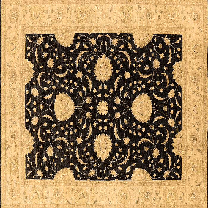 Square Machine Washable Oriental Brown Traditional Rug, wshurb1340brn
