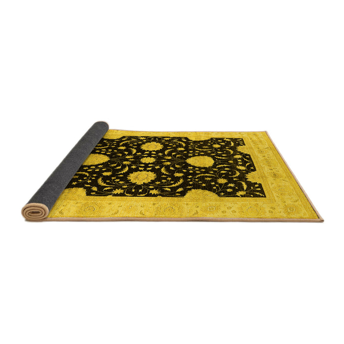 Sideview of Oriental Yellow Traditional Rug, urb1340yw