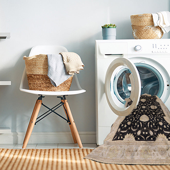 Machine Washable Industrial Modern Pastel Orange Rug in a Washing Machine, wshurb1340