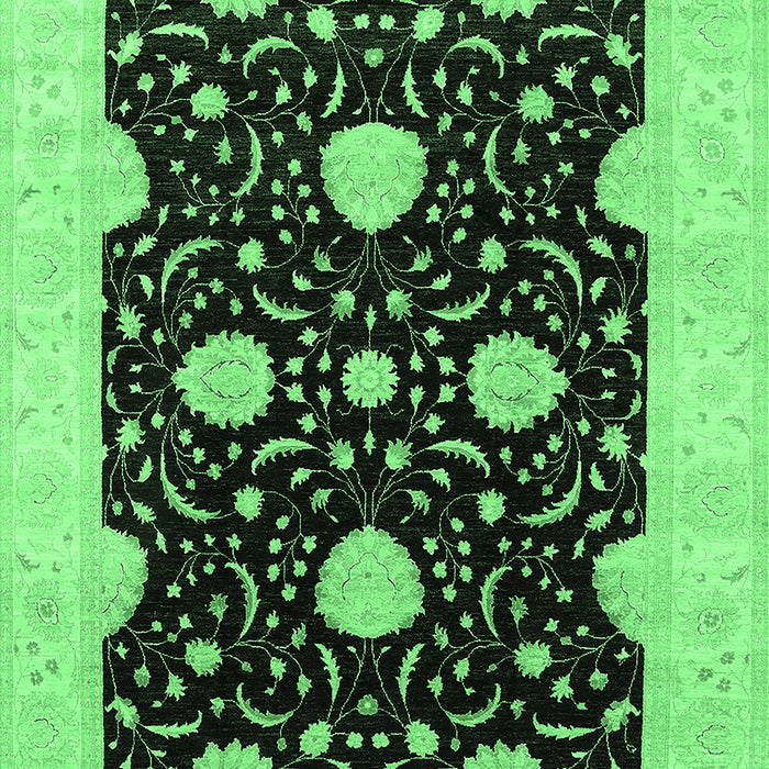 Oriental Emerald Green Traditional Rug, urb1340emgrn