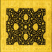 Square Oriental Yellow Traditional Rug, urb1340yw