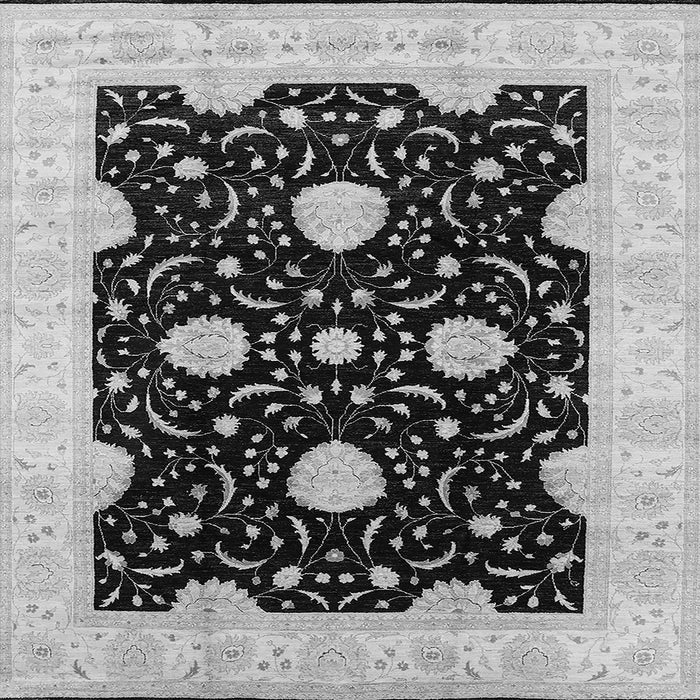 Square Machine Washable Oriental Gray Traditional Rug, wshurb1340gry