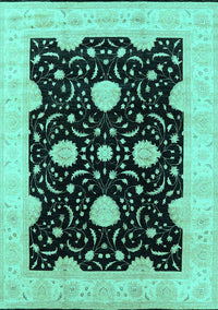 Oriental Turquoise Traditional Rug, urb1340turq