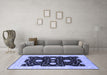 Machine Washable Oriental Blue Traditional Rug in a Living Room, wshurb1340blu