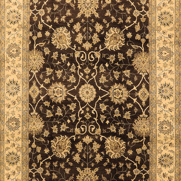 Machine Washable Oriental Brown Traditional Rug, wshurb1341brn