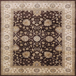 Square Machine Washable Industrial Modern Bakers Brown Rug, wshurb1341