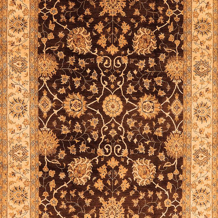 Machine Washable Oriental Orange Traditional Area Rugs, wshurb1341org