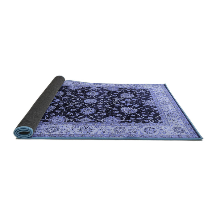 Sideview of Oriental Blue Traditional Rug, urb1341blu