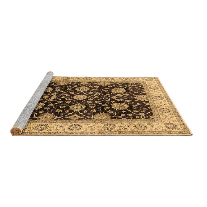 Sideview of Machine Washable Oriental Brown Traditional Rug, wshurb1341brn