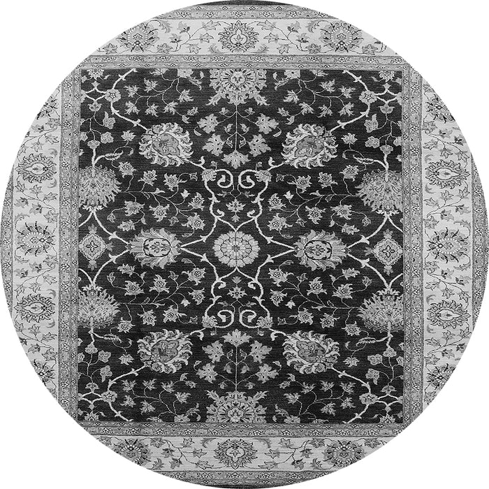 Round Oriental Gray Traditional Rug, urb1341gry