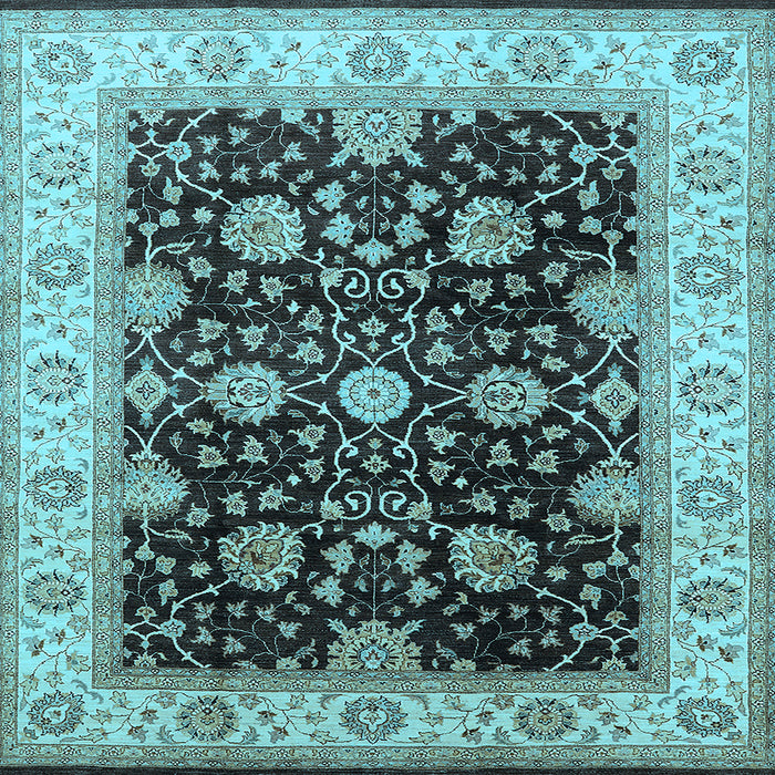 Square Oriental Light Blue Traditional Rug, urb1341lblu