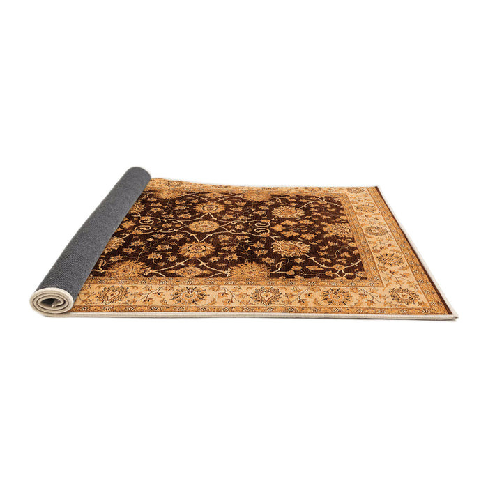 Sideview of Oriental Orange Traditional Rug, urb1341org