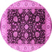 Round Oriental Pink Traditional Rug, urb1341pnk