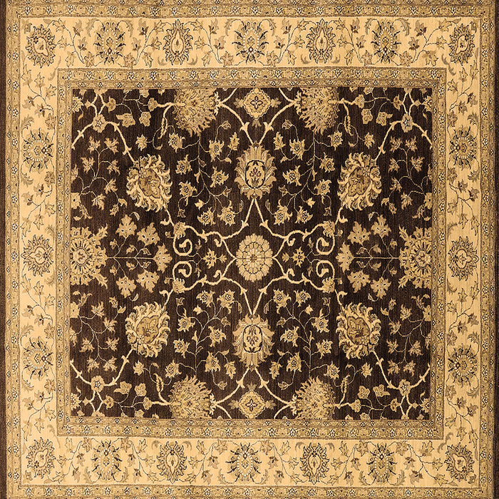 Square Oriental Brown Traditional Rug, urb1341brn