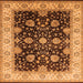 Square Machine Washable Oriental Orange Traditional Area Rugs, wshurb1341org